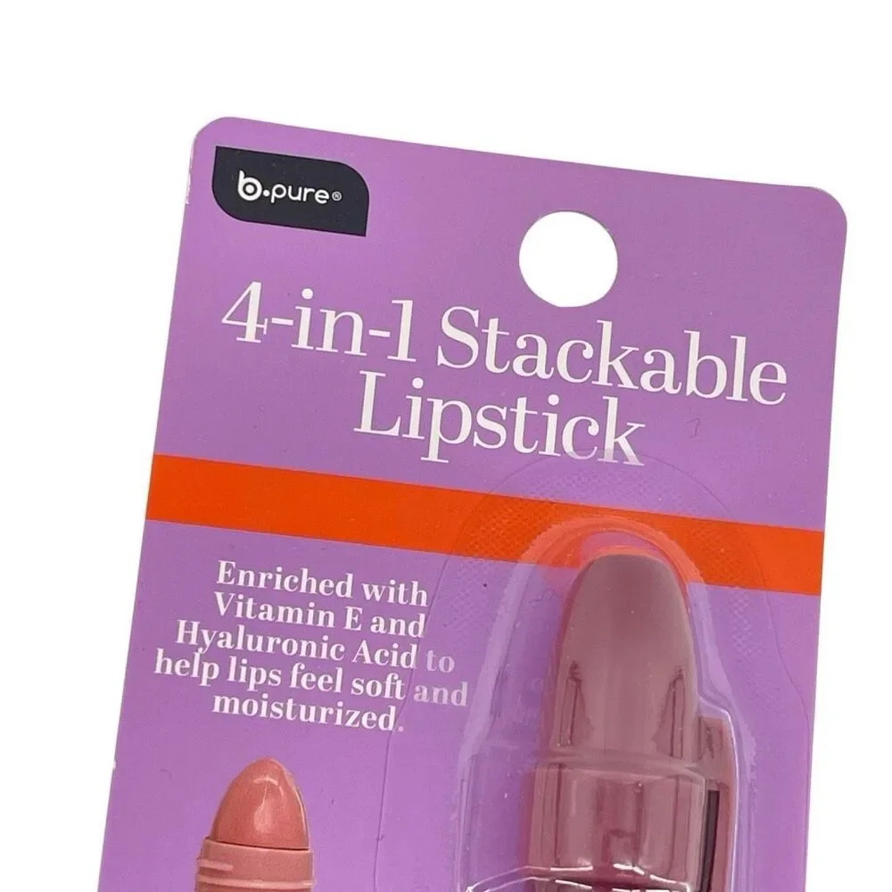 B Pure 4 In 1 Stackable Lipstick Vitamin E Hyaluronic Acid Moisturizing NWT